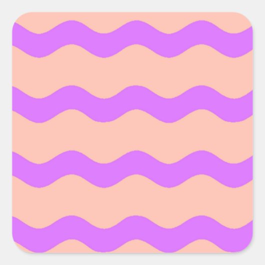 Sticker Carré Motif des vagues rose et violet (Devant)