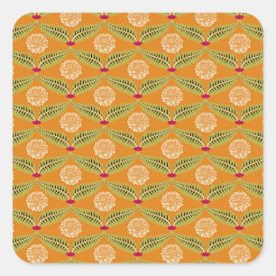 Sticker Carré Motif d'illustration traditionnel indien.