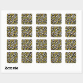 Sticker Carré Motif d'impression Leopard et Zebra Fur (Feuille)