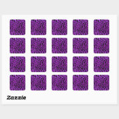 Sticker Carré Motif d'impression Neon purple cheetah (Feuille)
