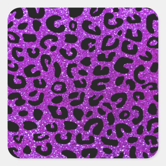 Sticker Carré Motif d'impression Neon purple cheetah (Devant)