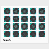 Sticker Carré Motif d'impression Turquoise et noir de tigre de m (Feuille)