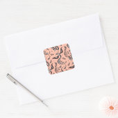 Sticker Carré Motif d'oiseaux artistes Peacock