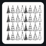 Sticker Carré Motif Doodle Christmas Tree<br><div class="desc">Motif Doodle Christmas Tree</div>