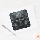 Sticker Carré Motif effrayant avec un imaginaire sombre et scull (Enveloppe)