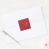 Sticker Carré Motif Elf Candy Checker (Enveloppe)