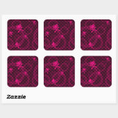 Sticker Carré Motif Emo Rose Avec Cercles (Feuille)