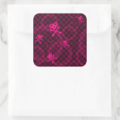 Sticker Carré Motif Emo Rose Avec Cercles (Sac)