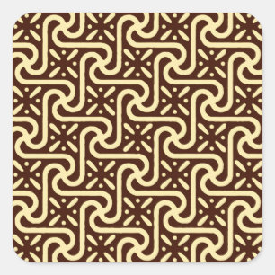 Sticker Carré Motif en carreaux égyptiens, brun chocolat et bron