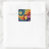 Sticker Carré Motif en spirale abstrait Texture de tourbillon 3D (Sac)