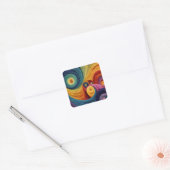 Sticker Carré Motif en spirale abstrait Texture de tourbillon 3D (Enveloppe)