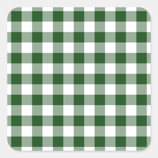 Sticker Carré Motif En vichy vert et blanc (Devant)