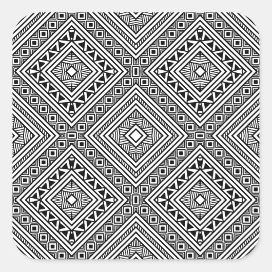 Sticker Carré Motif ethnique sans faille (Devant)