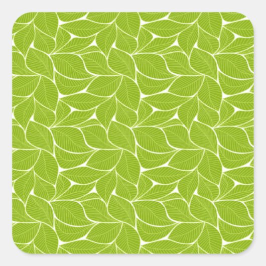 Sticker Carré Motif feuille vert (Devant)