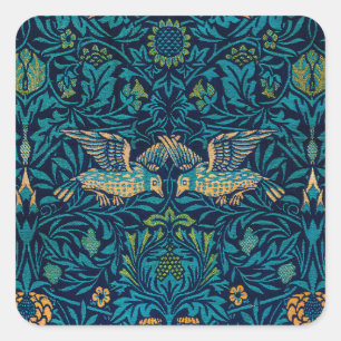 Sticker Carré Motif floral Art Nouveau de William Morris avec oi