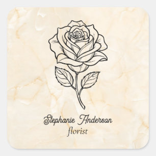 Sticker Carré Motif floral élégant moderne fleuriste
