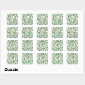 Sticker Carré Motif floral sans couture sur fond beige (Feuille)