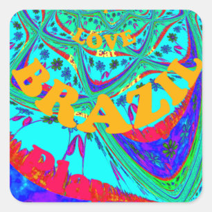 Sticker Carré Motif floral vibrant : Hommage brésilien Manger Am