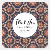 Sticker Carré Motif Flower and Star Shapes - Mariage (Devant)