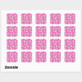 Sticker Carré Motif Funny Unicorn mignonne (Feuille)