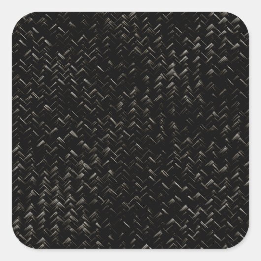 Sticker Carré Motif géométrique du panier diagonal noir (Devant)