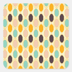 Sticker Carré Motif géométrique vibrant avec des rangées de s