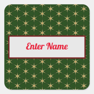 Sticker Carré Motif Golden Star sur un arrière - plan vert