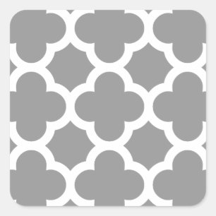 Sticker Carré Motif gris de quatrefoil de Morrocan
