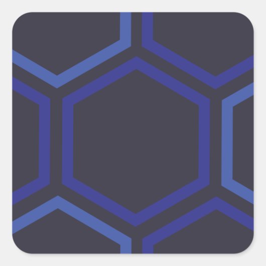 Sticker Carré Motif Hexagon bleu (Devant)