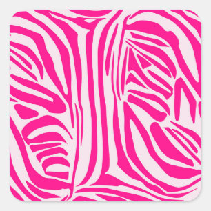 Sticker Carré Motif imprimé zèbre rose