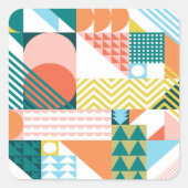 Sticker Carré Motif Jumble géométrique (Devant)