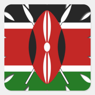 Sticker Carré Motif kenyan rond : un symbole national