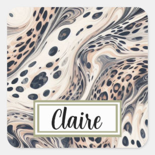 Sticker Carré Motif Leopard marbré personnalisé