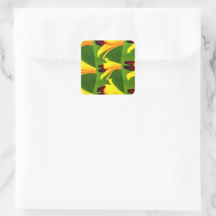 Sticker Carré Motif Lys jaunes