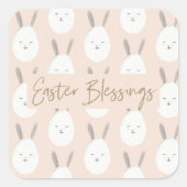 Sticker Carré Motif moderne Pastel Bunny Egg | Bénédictions de P (Devant)
