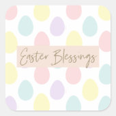 Sticker Carré Motif moderne Pastel Egg | Bonne Pâques (Devant)