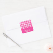Sticker Carré Motif monogramme rose et blanc (Enveloppe)