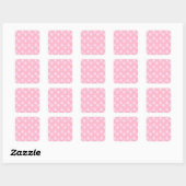 Sticker Carré Motif pâle blanc mignon sur rose (Feuille)