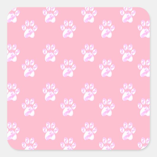 Sticker Carré Motif pâle blanc mignon sur rose (Devant)