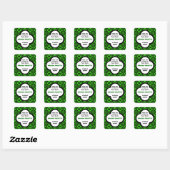 Sticker Carré Motif papillon noir et vert personnalisé (Feuille)