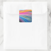 Sticker Carré motif pastel plume arc-en-ciel (Sac)