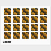 Sticker Carré Motif Patchwork Citrouille Halloween (Feuille)