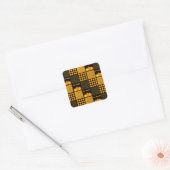 Sticker Carré Motif Patchwork Citrouille Halloween (Enveloppe)
