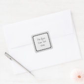 Sticker Carré Motif Patchwork Gris (Enveloppe)