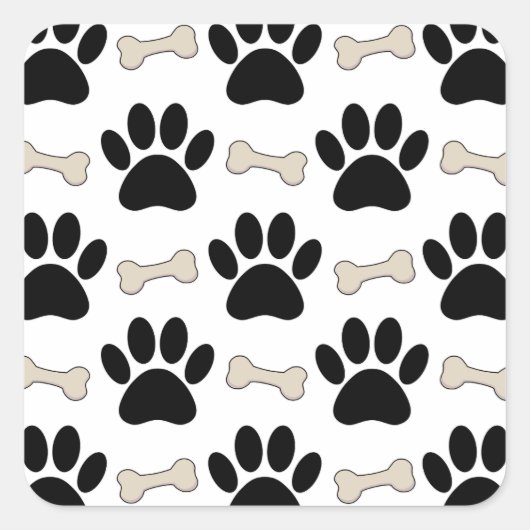 Sticker Carré Motif Pâtes Et Os (Devant)