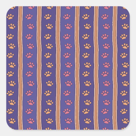 Sticker Carré Motif Pawprint (Devant)