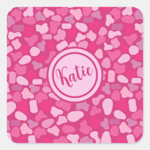 Sticker Carré Motif Pierre Rose-