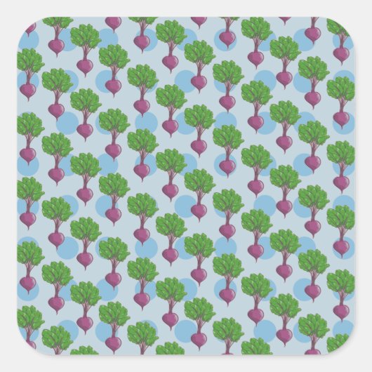 Sticker Carré Motif plante de betteraves (Devant)
