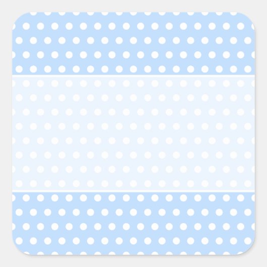 Sticker Carré Motif Polka blanc et bleu. Spotty. (Devant)