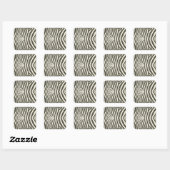 Sticker Carré Motif Poster de animal Zebra Stripe (Feuille)